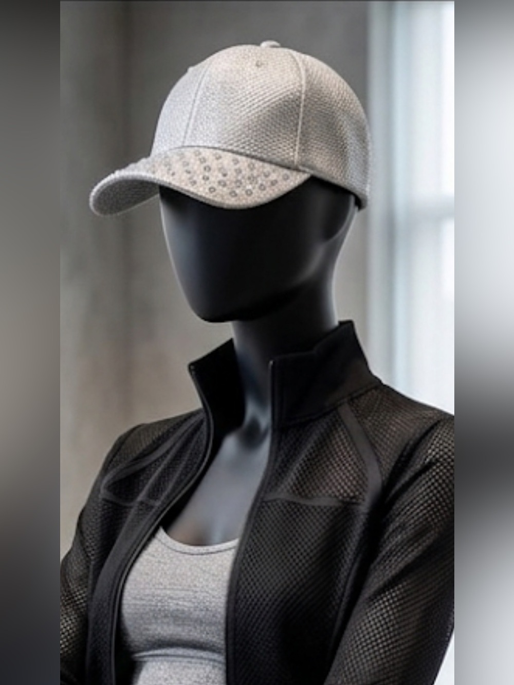 Glam Cap 4 Mom Silver Rhinestone Cap Like New~Never Worn